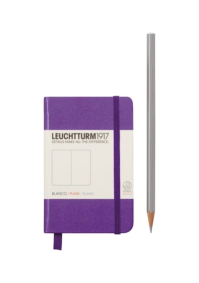 Leuchtturm1917 Not Defteri Mini Boy A7 , Sert Kapak, 168 Numaralandırılmış Sayfa, Düz, Mor