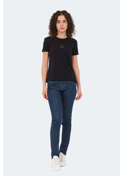 Slazenger Vıraj 2 Li Set Kadın Tişört Ekru - Siyah