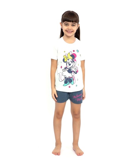 Minnie MouseD4641-3  Kız Çocuk Şort Takımı