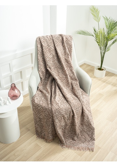 Ecre Çok Amaçlı Pamuklu Örtü- Kanepe-koltuk Şalı-koltuk Örtüsü 170x220 Brown