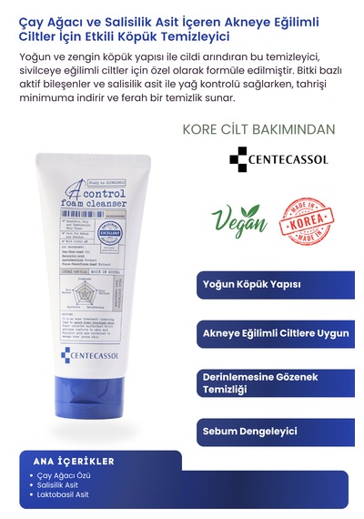 Centecassol Çay Ağacı Yaprağı Özü ve Salisilik Asit İçerikli Yüz Temizleme Jeli 120 ML