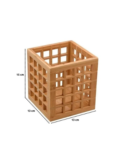 Mutfak Bambu Kare Modern Tasarımlı Kare Kaşıklık 131315 Cm Diğer