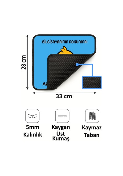 Sinirli Civciv Tasarımlı 33x28 Cm Mousepad Kaymaz Taban Rahat Konforlu Mouse Pad