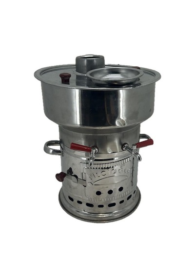 Paslanmaz 304 Çelik 7 L Çift Hazneli Demlikli Semaver