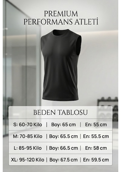 Sapeur Erkek Premium Active Kolsuz Spor Atlet - Ultra Esnek Ve Hızlı Kuruyan Siyah