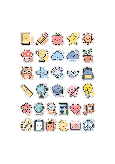 Okul Motivasyon Pastel Sticker Seti 150 Adet - 5'li Mega Paket - Laptop Defter Ajanda Etiketi Çok Renkli