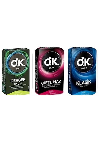 Okey Prezervatif Kondom Klasik - Gerçek Uyum - Çifte Haz 3 X 10'lu