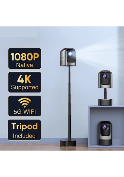 Taşınabilir Sinema Projektörü Dahili Hoparlör 1920 1080p Ev Sineması Bluetooth Android 11 Akıllı P