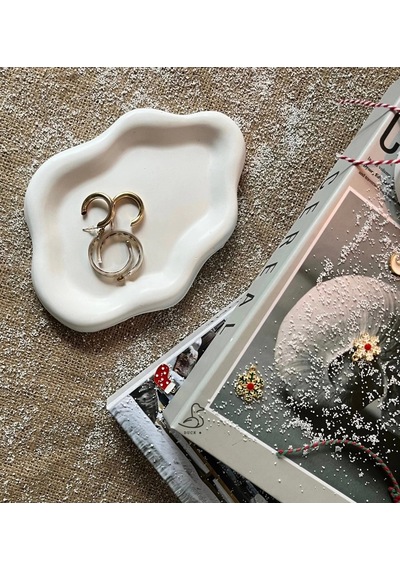 Bulut Şeklinde Dekoratif Tabak 19-14cm 3 Lü