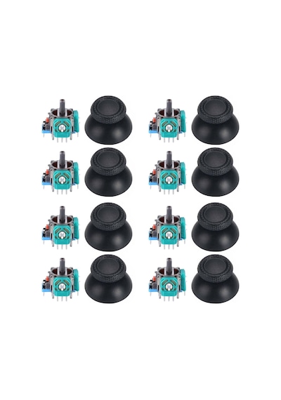 Ps5 Analog Motor Ve Topuz Seti 8+8 Playstation 5 Tamir Ps5 Motor Kol Tamir Seti Yedek Parça Siyah