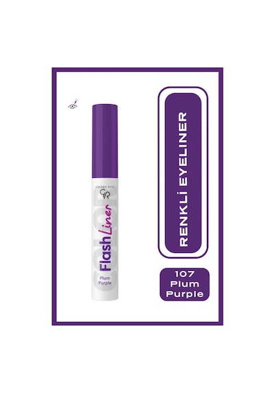 Golden Rose Flash Liner Colered Eyeliner No:107 Plum Purple - Renkli Eyeliner - 8691190535179 1 Adet