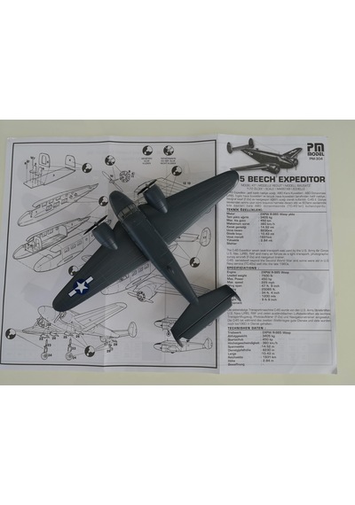 Beechcraft C-45 Expeditor Royal Navy Pm Model Demonte Plastik Uçak Maket Kiti