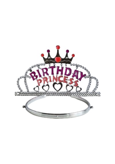 Taç Plastik Birthday Princess Geçmeli Demonte Pembe-gümüş Renkli Diğer