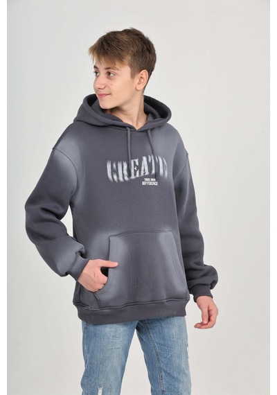 Toontoy Kids Toontoy Erkek Çocuk Pistole Baskılı Sweatshirt Füme