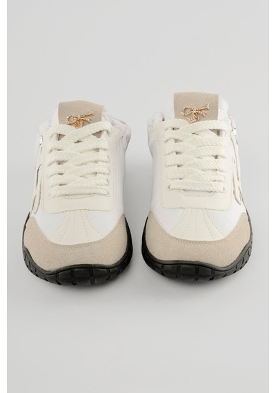 Mubiano Kadın Sneaker Paraşüt Toka Detaylı Lastik Arka Spor Ayakkabı Zephy Beyaz Beyaz