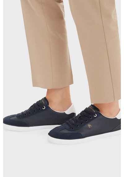 Tommy Hilfiger Logolu Deri Sneaker Ayakkabı Kadın Ayakkabı Fw0fw09391 Dw6 Lacivert