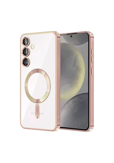 Mey İthalat Samsung Galaxy Uyumlu  S24 Kılıf Kross Magneticsafe Kapak - Rose