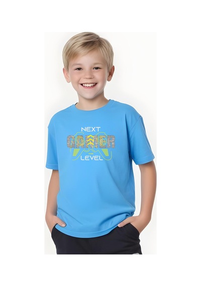 Fyk Kids Erkek Çocuk Yazlik Gamer Baskili Alt-üst Takim Mavi