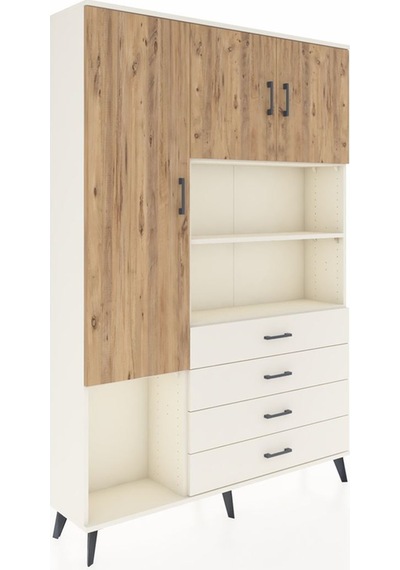 Arges Dolap 7 Raflı 4 Çekmeceli 3 Kapaklı 132x30x195 Aytaşı-ç... Aytaşı