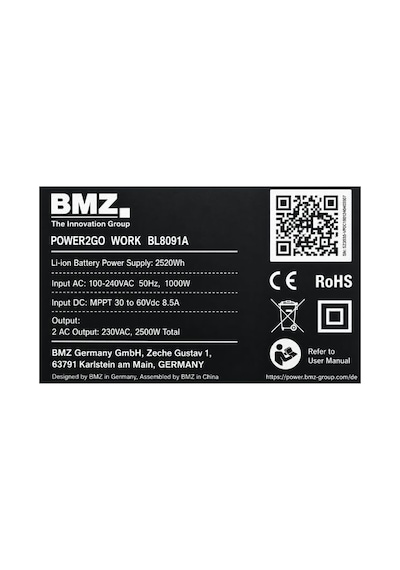 Bmz Power2go Work Bl8091a 2520wh Ip65 Dayanıklı Mobil Enerji İstasyonu