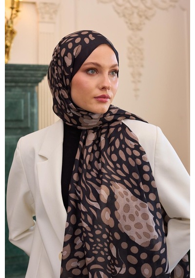 İpekhan Soft Şal Kahve 3050-08 Çok Renkli
