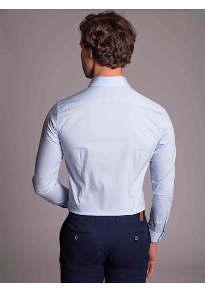 Dufy Açık Mavi Erkek Ekstra Slim Fit Düz Klasik Yaka Uzun Kol Gömlek - 36222-mavi Mavi