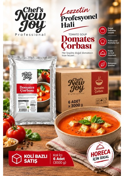 Domates Çorbası 3000 G X 6 Adet - 1 Koli Ekonomik Paket Koli Bazlı Toptan
