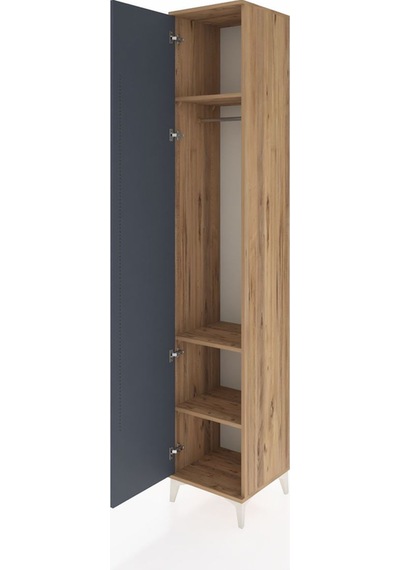 Hyperion Dolap 3 Raflı Tek Kapaklı Tek Askılı 44x44x243 Çam-a... Çam