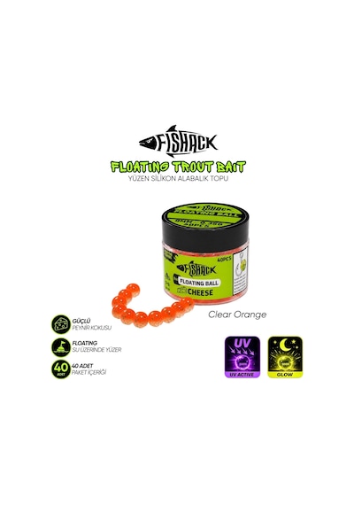 Yüzen Silikon Alabalık Topu - Fishack Eggx - 40 Adet - Peynir Kokulu - Renk Pembe