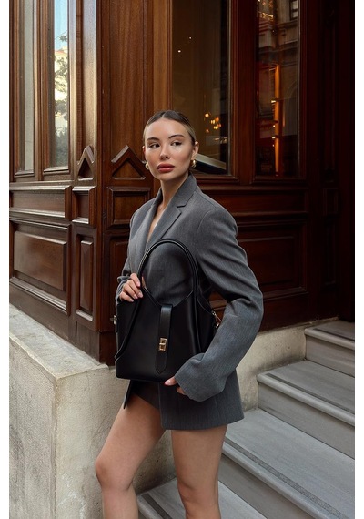 Shule Bags Cindy El Ve Çapraz Çanta Siyah Siyah