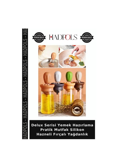 Delux Serisi Yemek Hazırlama Pratik Mutfak Silikon Hazneli Fırçalı Yağdanlık
