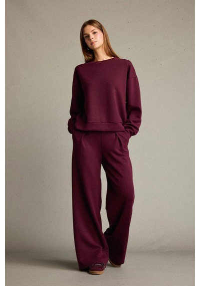 Defacto Regular Fit Normal Bel Düz Paça Modal Pantolon G2911ax25aubr115 Bordo