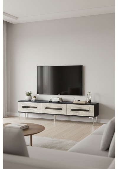 Tsa1806ats - Rany Tsa180 Tv Stand, Tv Sehpası Ve Tv Ünitesi Antrasit-traverten-sılver 180cm Tsa1806ats - Rany Tsa180 Tv Stand, Tv Sehpası Ve Tv Ünitesi Antrasit-traverten-sılver 180cm