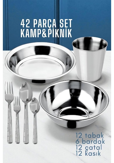 Transformacion 42 Parça Tabak Kase Bardak Çatal Kaşık Seti Kamp Piknik Seti 721970 Genel