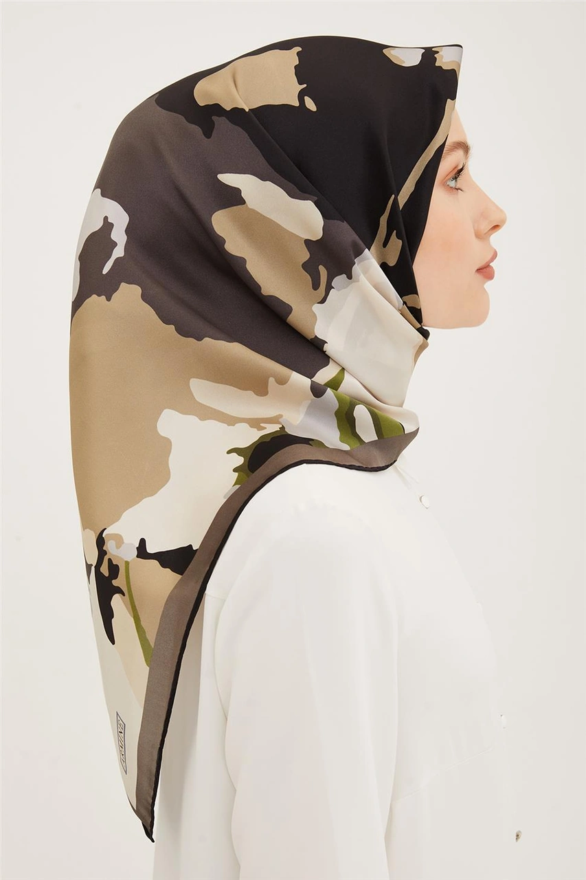 Armine Twill İpek Eşarp 23ya8935 06 Turuncu