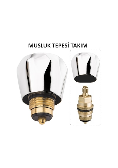 Musluk Tapesi Kapak Takım Kapak+salmastra-tüm Musluklara-klasik B Krom