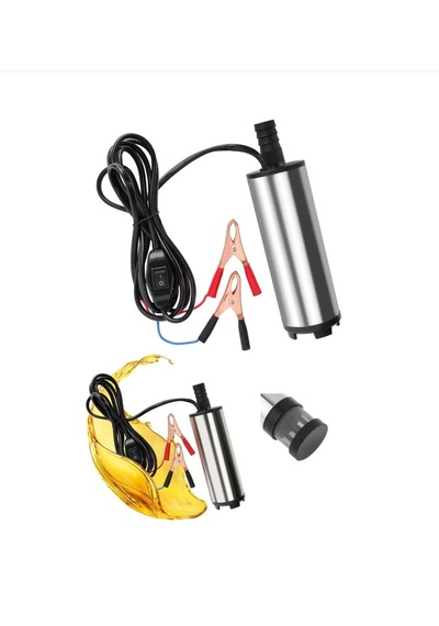 12 Volt Bakır Sargı Sıvı Transfer Pompası Dalgıç Pompa Mazot Pompası - Su - Süt - Sıvı