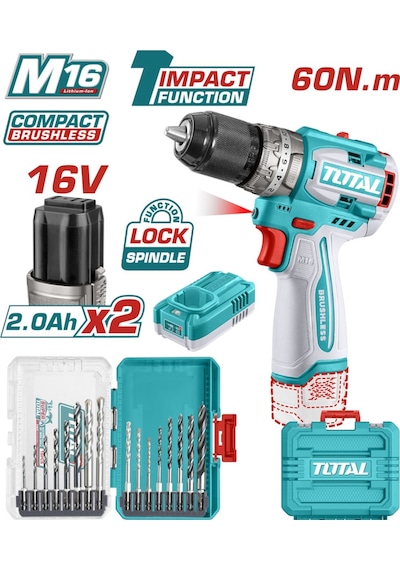 Total TOSLI241199E 16V Avantaj Set Darbeli Matkap + Uç Seti