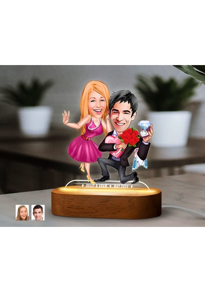 Bk Gift Kişiye Özel Sevgili Karikatürlü Dekoratif 3d Biblo Led Işıklı Gece Lambası-9, Düğün Hediyesi, Yıl Dönümü Hediyesi Kobitmeyen138284 Bk Gift