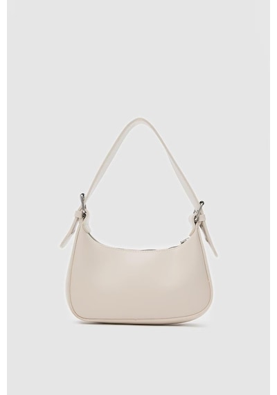 Shule Bags Muse Oval Baget Çanta Krem Krem