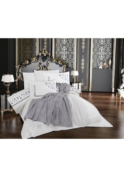 Goldroom Ahenk 7 Parça Pamuklu Pike Takımı. Gri