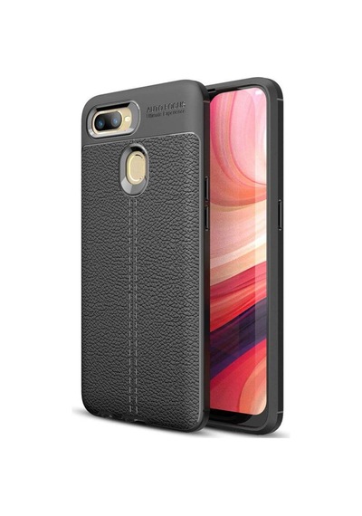 Oppo Ax7 Kilif Lüx Deri Tam Korumali Silikon Kapak 400006668