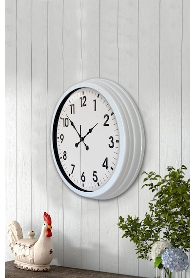 40 Cm Beyaz Metal Standart Duvar Saati Diğer 71016117