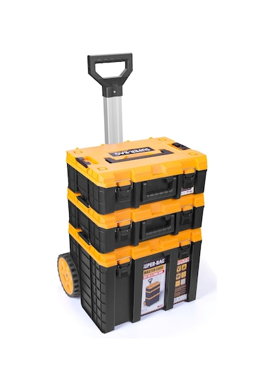 Master Case Tekerlekli 3 Lü Set Büyük Tekerlekli Teknisyen Takım Çantası S-s-l