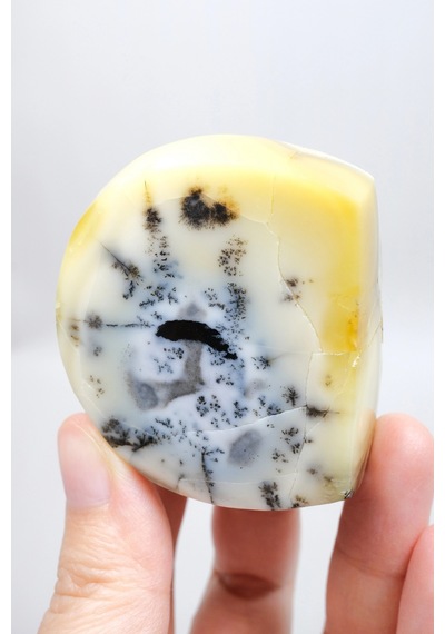 Merlinit Dendritik Opal - Mavi Kalsedon Ve Bal Opalı Serbest Form İçgörü Ve Denge Taşı, 117g