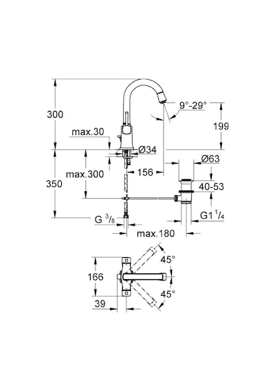Grohe Grandera L-Boyut Lavabo Bataryası Krom 21107000