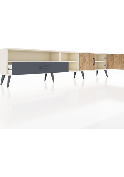 Arges Tv Ünitesi 3 Raflı Tek Çekmeceli 2 Kapaklı 220x30x51 Aytaşı-çam/antrasit Atlas Çam/antrasıt - Aytası Arges Tv Ünitesi 3 Raflı Tek Çekmeceli 2 Kapaklı 220x30x51 Aytaşı-çam/antrasit Atlas Çam/antrasıt - Aytası