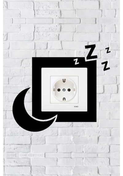 Uyku Ve Gece Tasarım Priz Çerçevesi İç Ölçü 8,4x8,4 Cm Dekoratif Priz - Anahtar Çerçevesi
