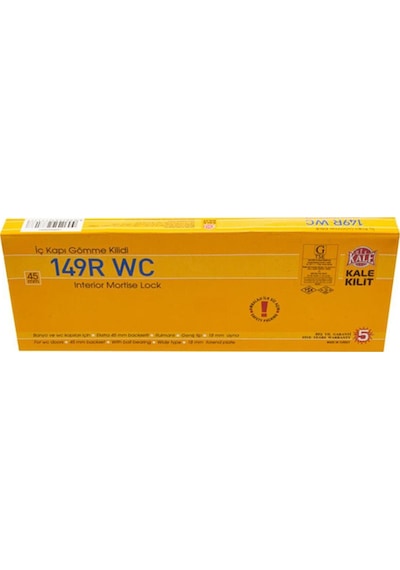 Kale Banyo Kapısı Kilidi, Pvc Kilidi, 149 Rwc Banyo Iç Kapı Gömme Kilidi 45 Mm 002