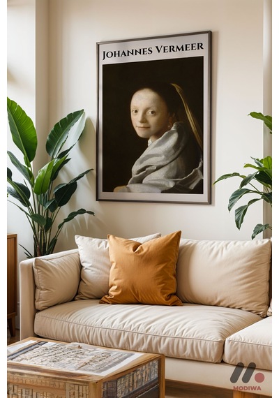 Vermeer Genç Kız Portresi, Siyah Çerçeveli Duvar Tablosu - Sanatsever Hediyesi